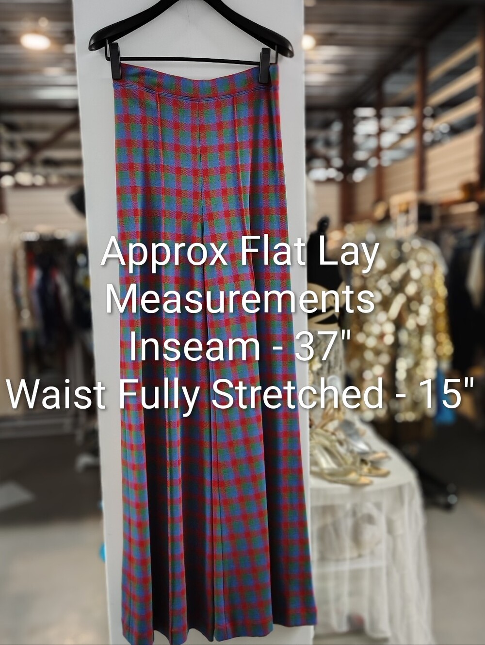 Rosetta Getty Cobalt Check Jacket & Wide Leg Pants Set Medium NWT - Picture 9 of 10